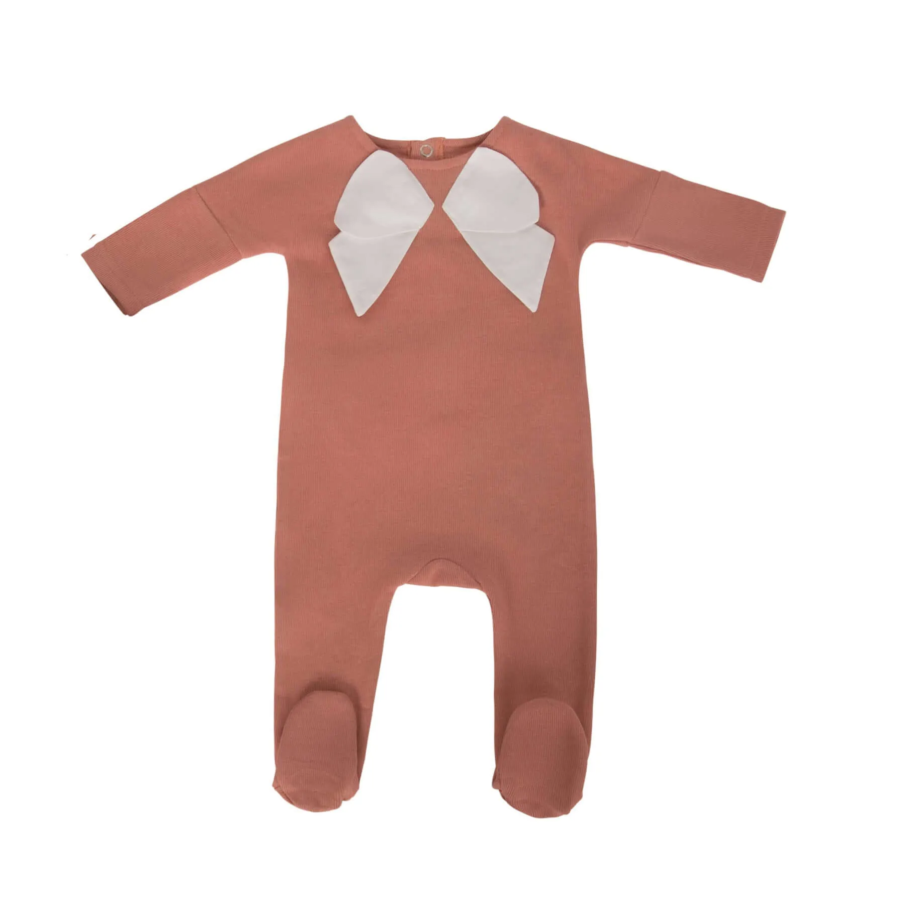 Cadeau Baby Girl Layette Set (Bow Ribbed Footie , Bonnet & Blanket)