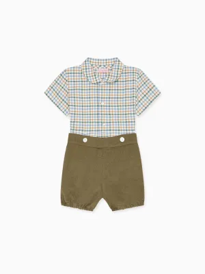 Camel Check Sando Baby Boy Set