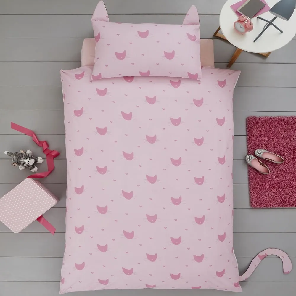 Cat Shaped Single Duvet Cover Bedding Set