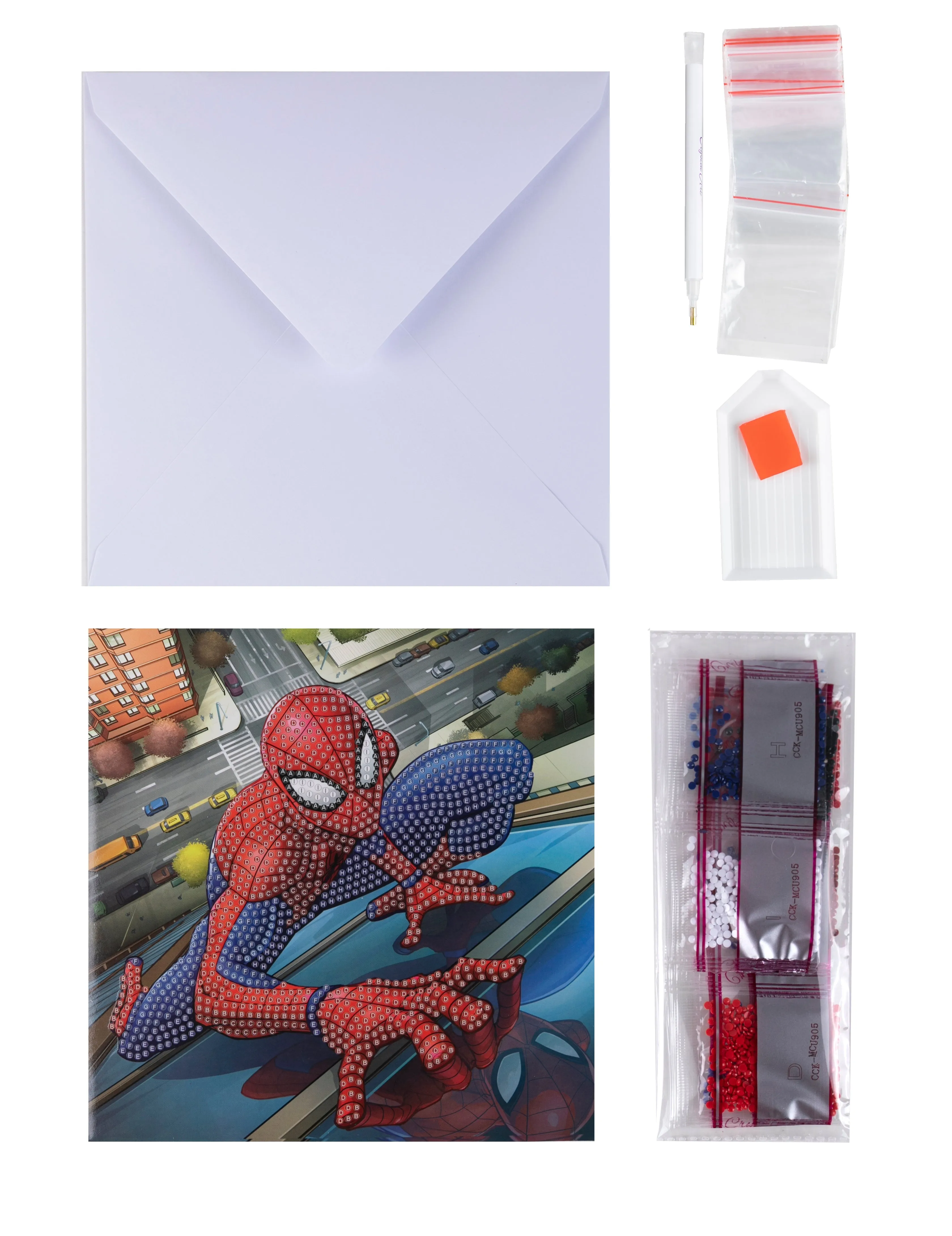 CCK-MCU905: Spiderman 18x18cm Crystal Art Card