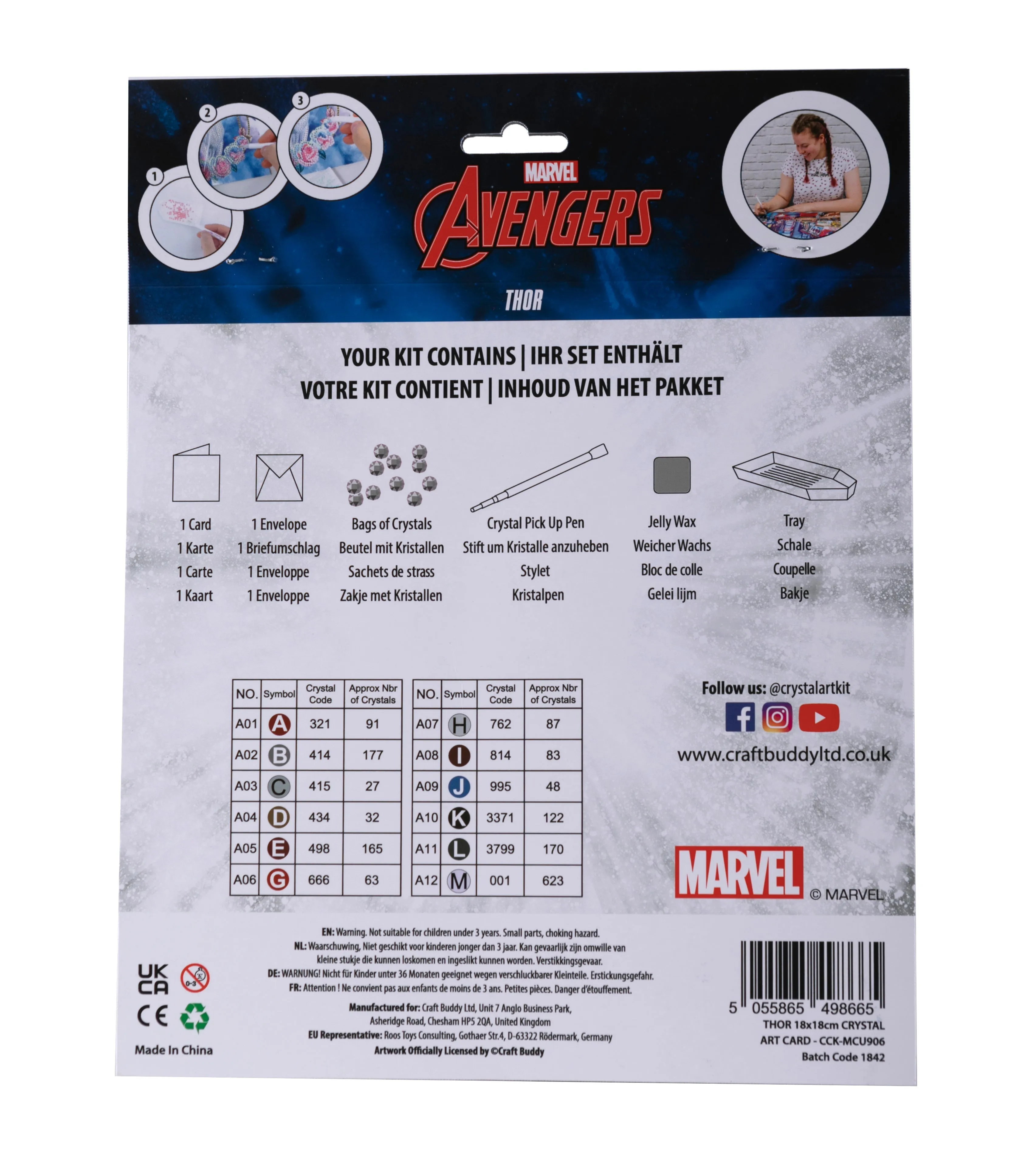 CCK-MCU906: Thor 18x18cm Crystal Art Card