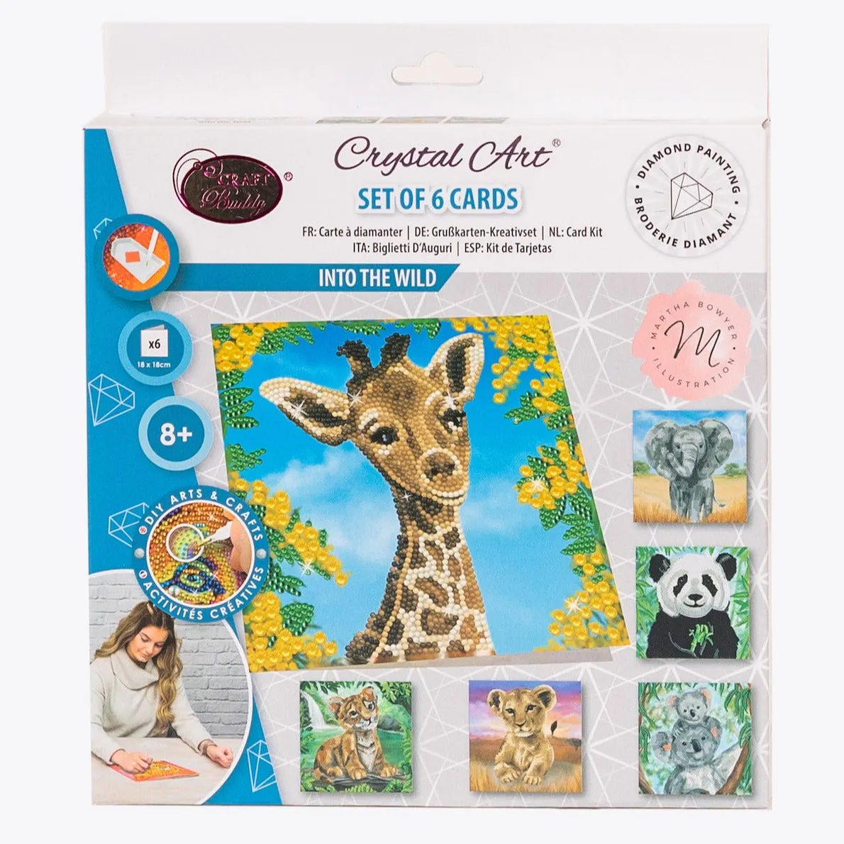 CCK-SS2023SET: "Into the wild" SS23 18x18cm Crystal Art Card Set of 6