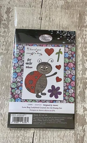 CCST24: Craft Buddy Love Bug Ladybird Crystal Art A6 Stamp Set