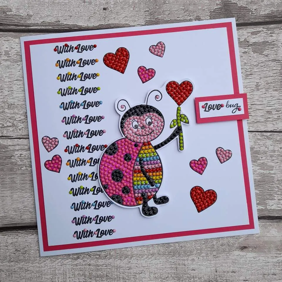 CCST24: Craft Buddy Love Bug Ladybird Crystal Art A6 Stamp Set