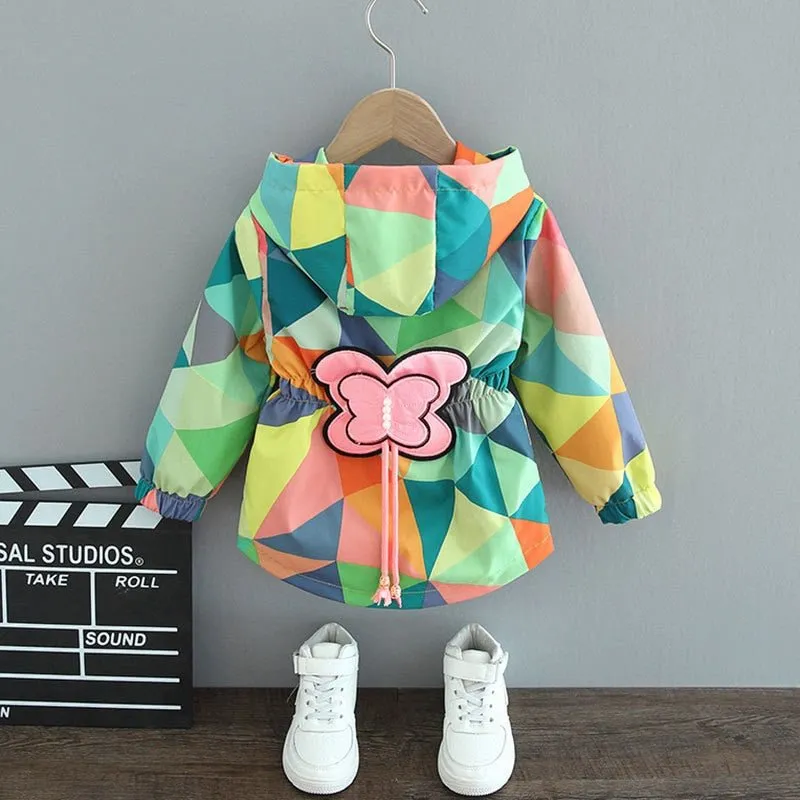 Colourful Butterfly Rain Hooded Coat