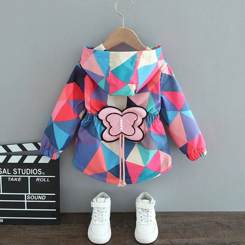 Colourful Butterfly Rain Hooded Coat