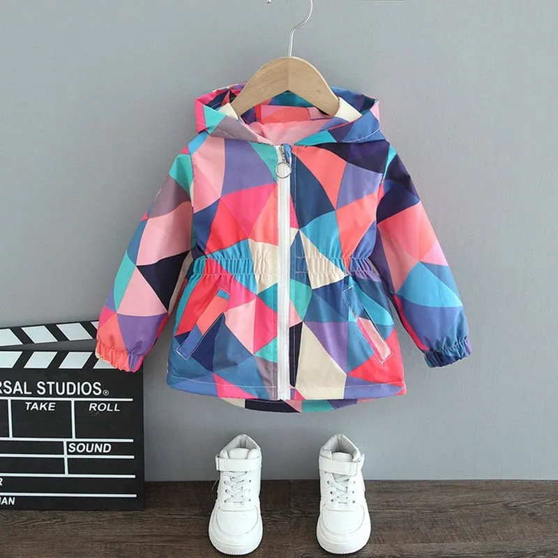 Colourful Butterfly Rain Hooded Coat