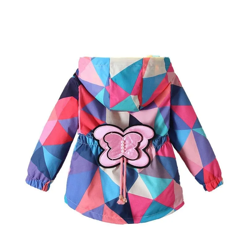 Colourful Butterfly Rain Hooded Coat