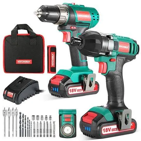 Cordless Drill Driver 1500RPM and Impact Driver 2200RPM Combo Sets 20V/18V