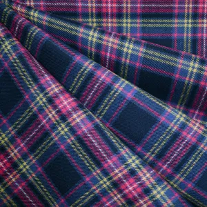 Cozy Cotton Flannel Large Tartan Plaid Navy/Fuchsia SY