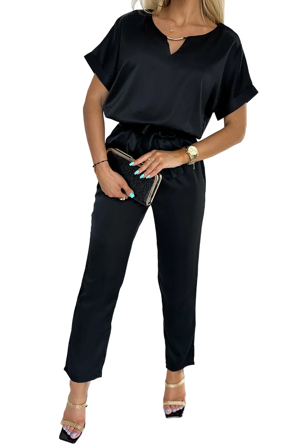 Decor Belted High Waist Jumpsuit