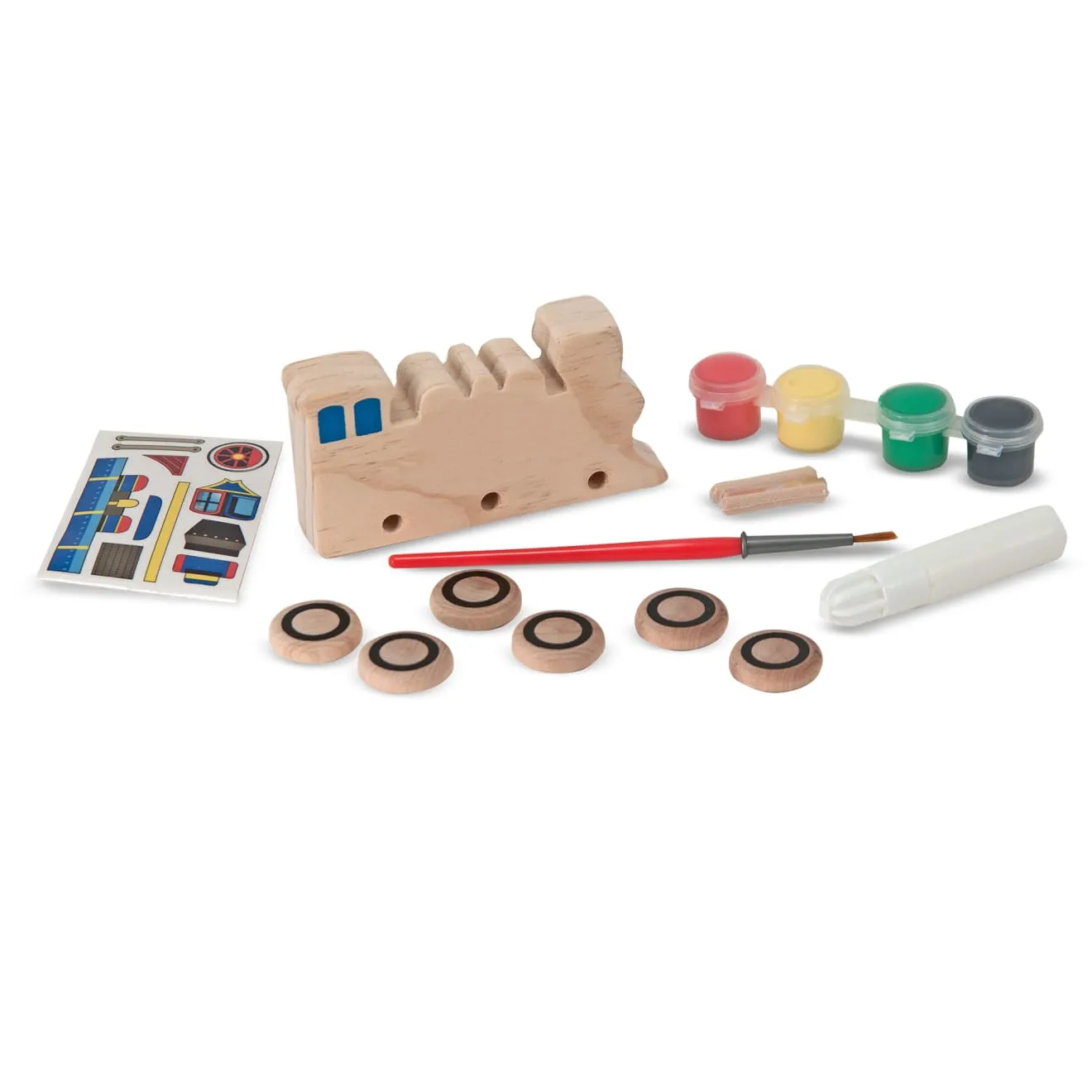 Decorate-Your-Own Wooden Train and Race Car Craft Kit