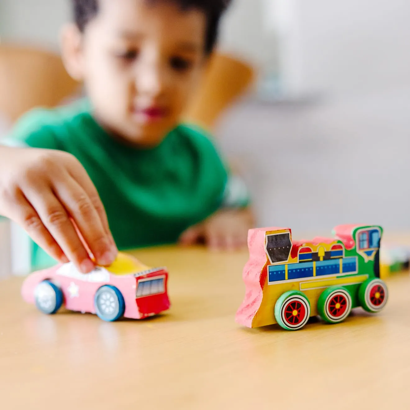 Decorate-Your-Own Wooden Train and Race Car Craft Kit