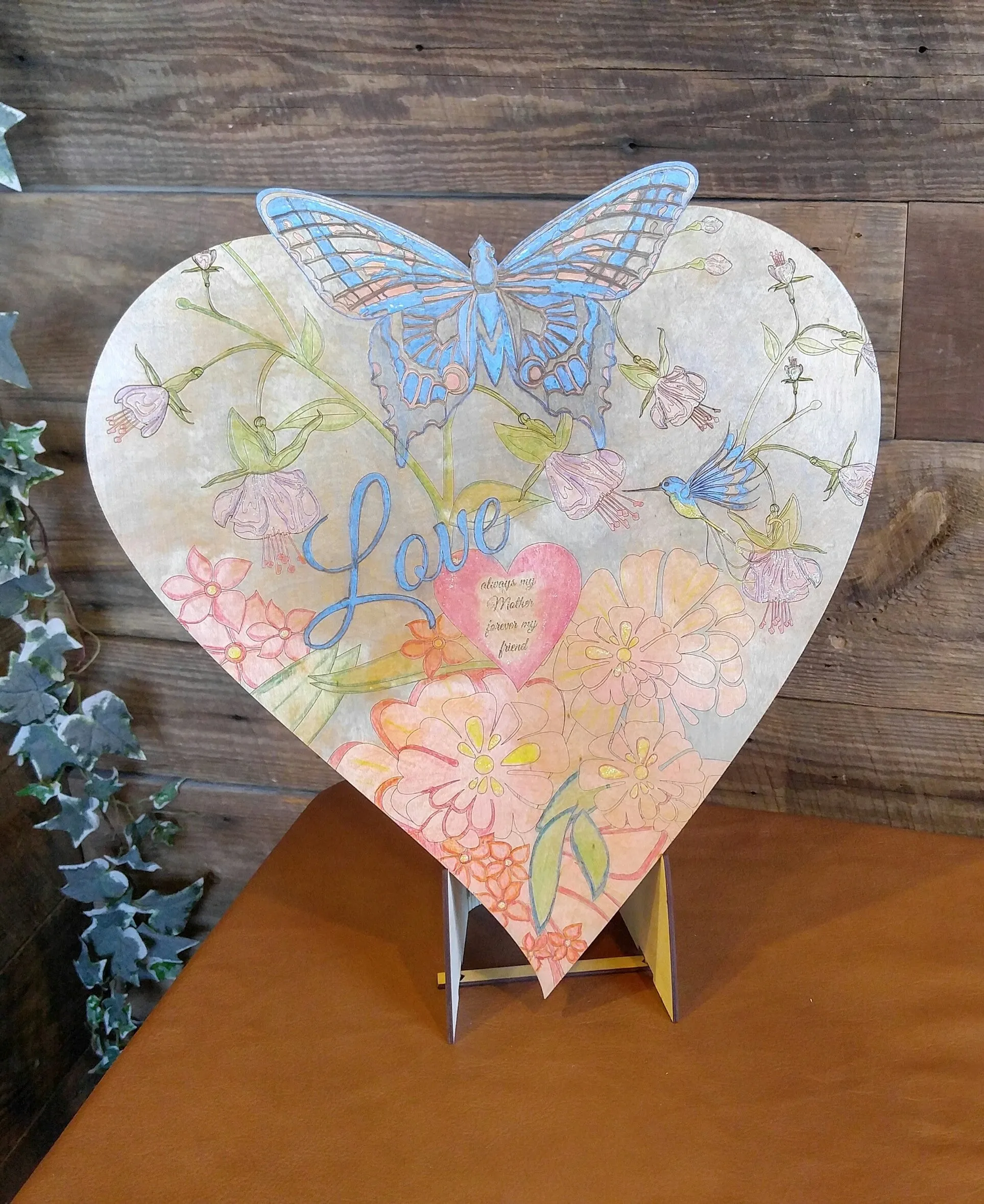 DIY - Adult Coloring - Wood Heart