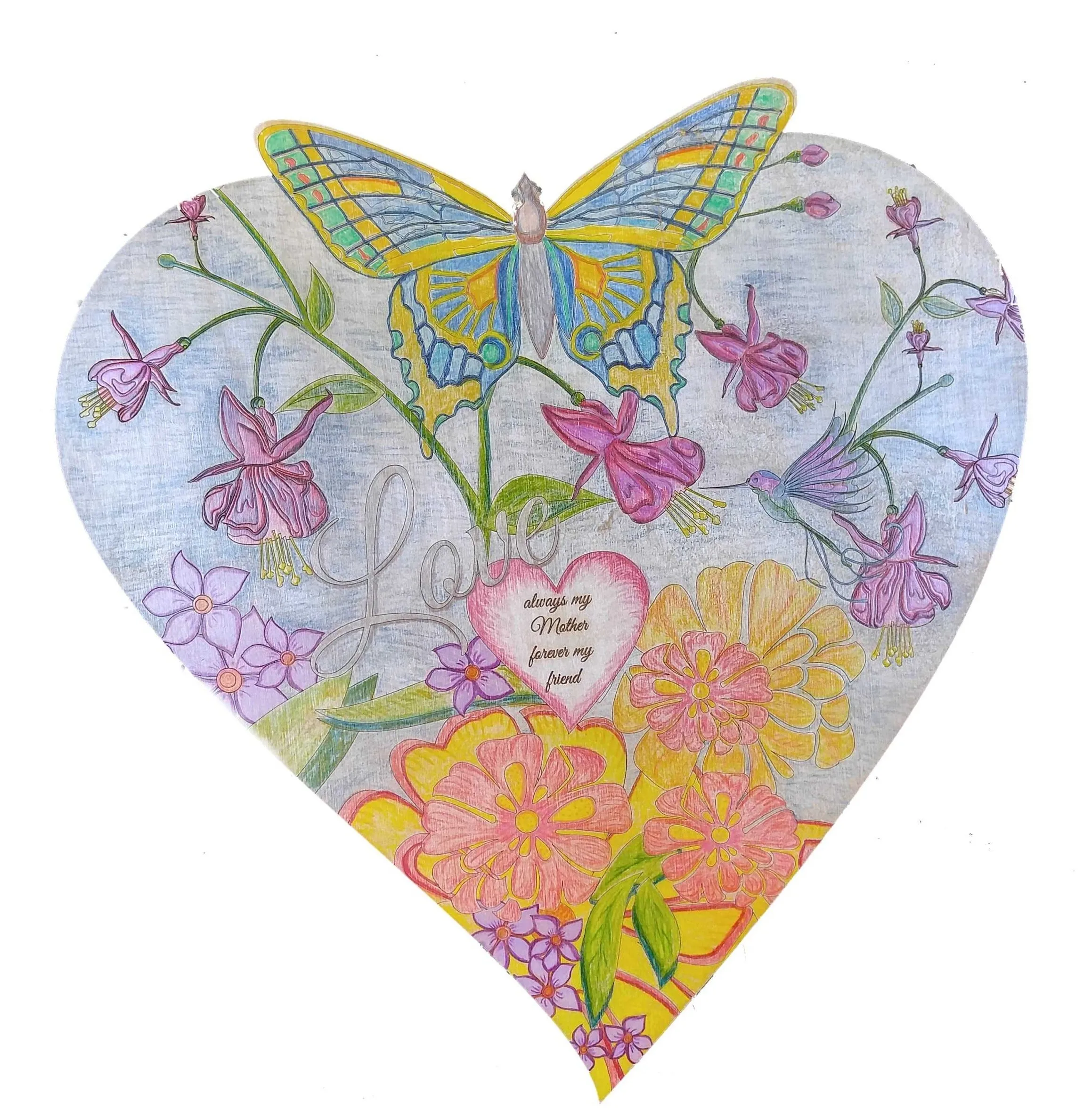 DIY - Adult Coloring - Wood Heart