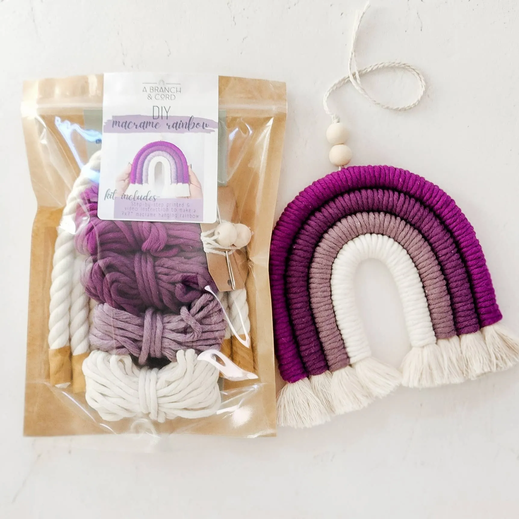 DIY Macrame Rainbow Kit: Very Berry