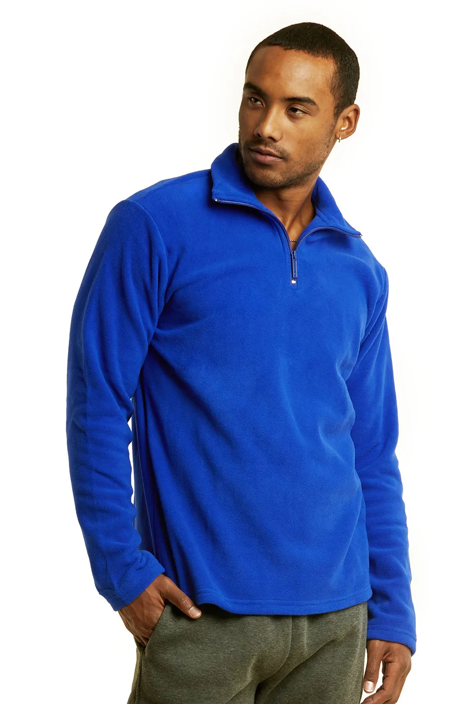 ET TU MEN'S POLAR FLEECE QUARTER PULLOVER (PF1000E_R.BLUE)