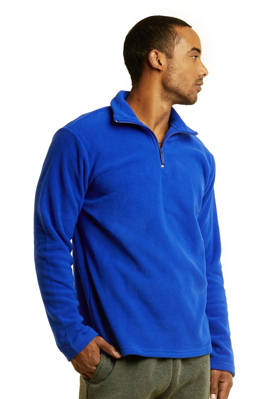 ET TU MEN'S POLAR FLEECE QUARTER PULLOVER (PF1000E_R.BLUE)