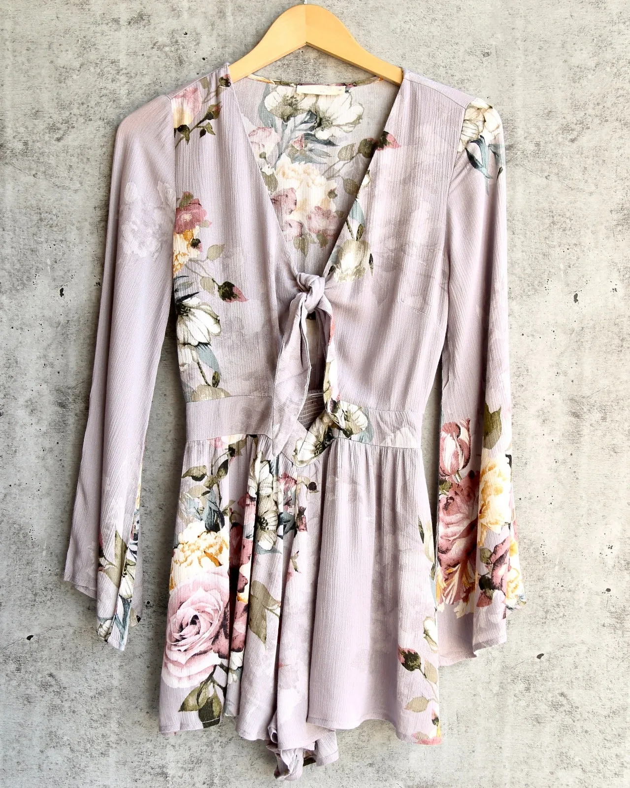 Final Sale - A Love Like This Romper - Floral Ice Grey