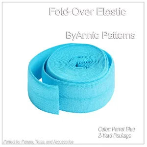 Fold-Over Elastic - 20mm - 2 Yards - Parrot Blue