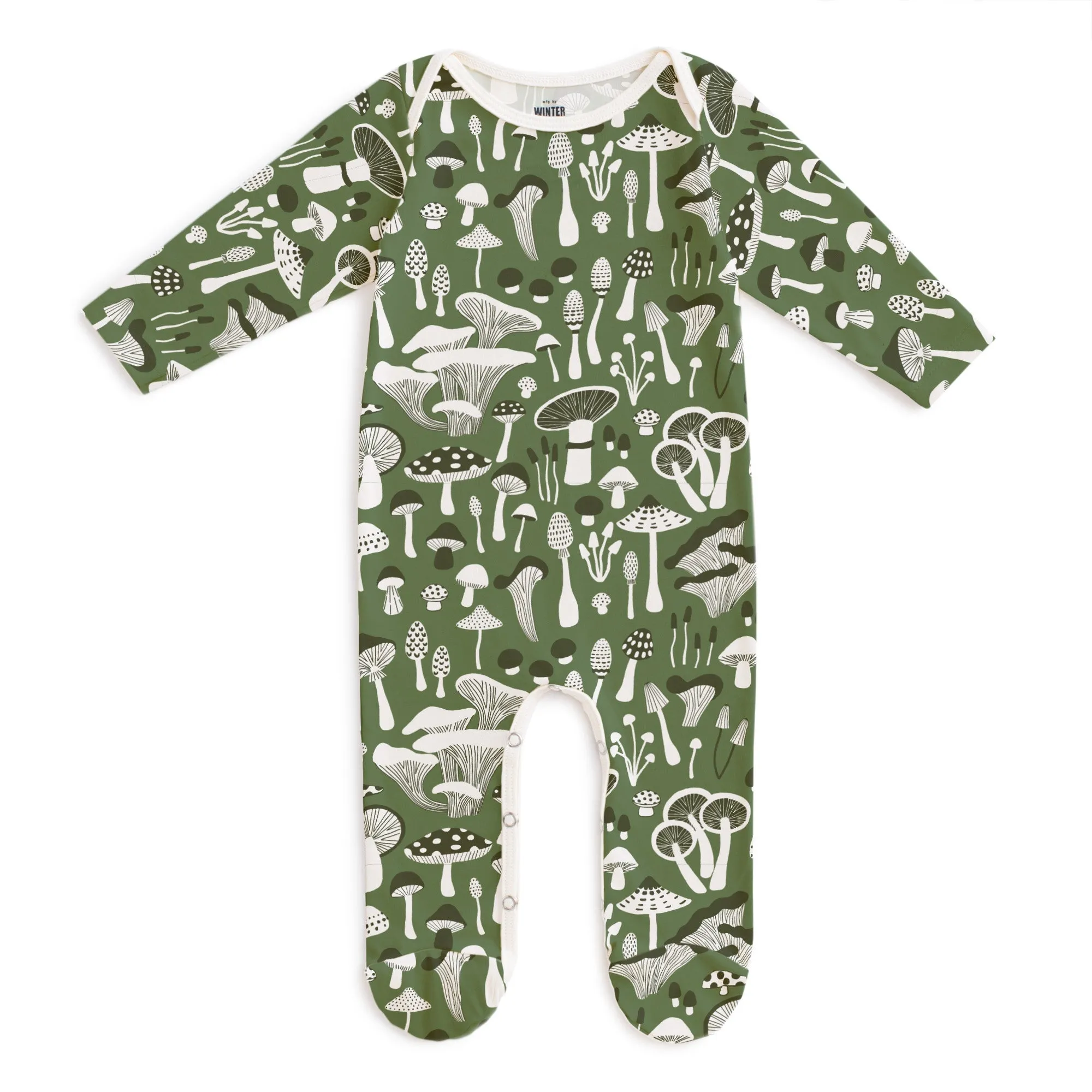 Footed Romper - Fungi Green