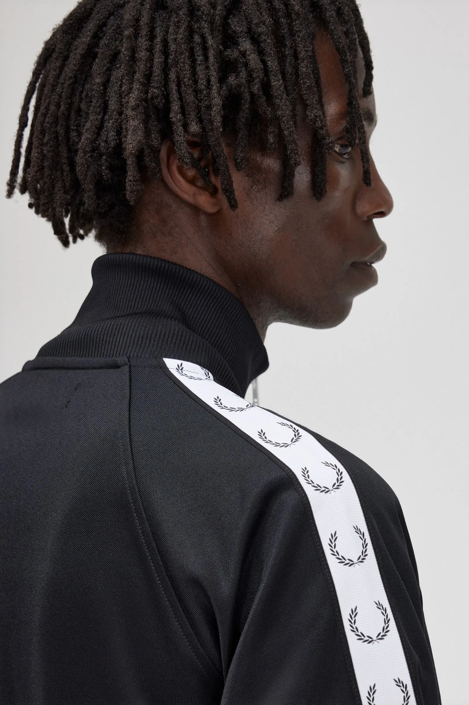 Fred Perry Taped Track Jacket Black