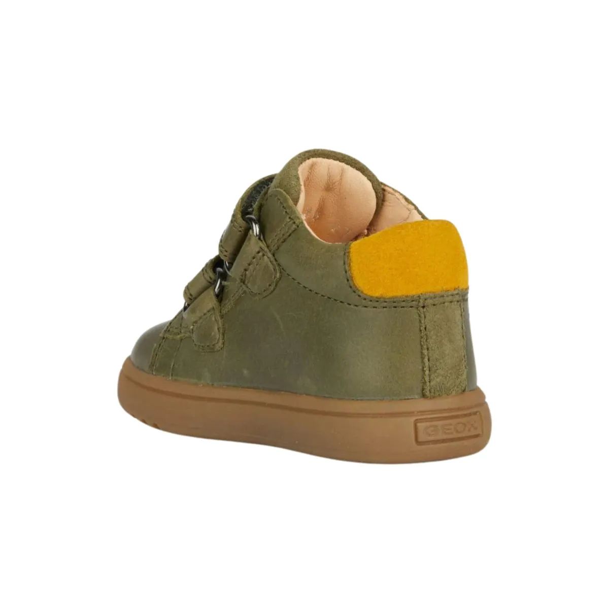 Geox Toddler's (Sizes 22-26) Biglia Dark Green/Ochre Yellow Leather