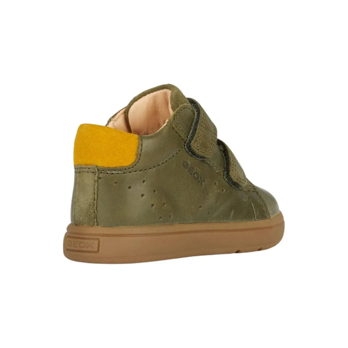 Geox Toddler's (Sizes 22-26) Biglia Dark Green/Ochre Yellow Leather