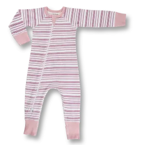 Girl Field Stripe Zip Romper