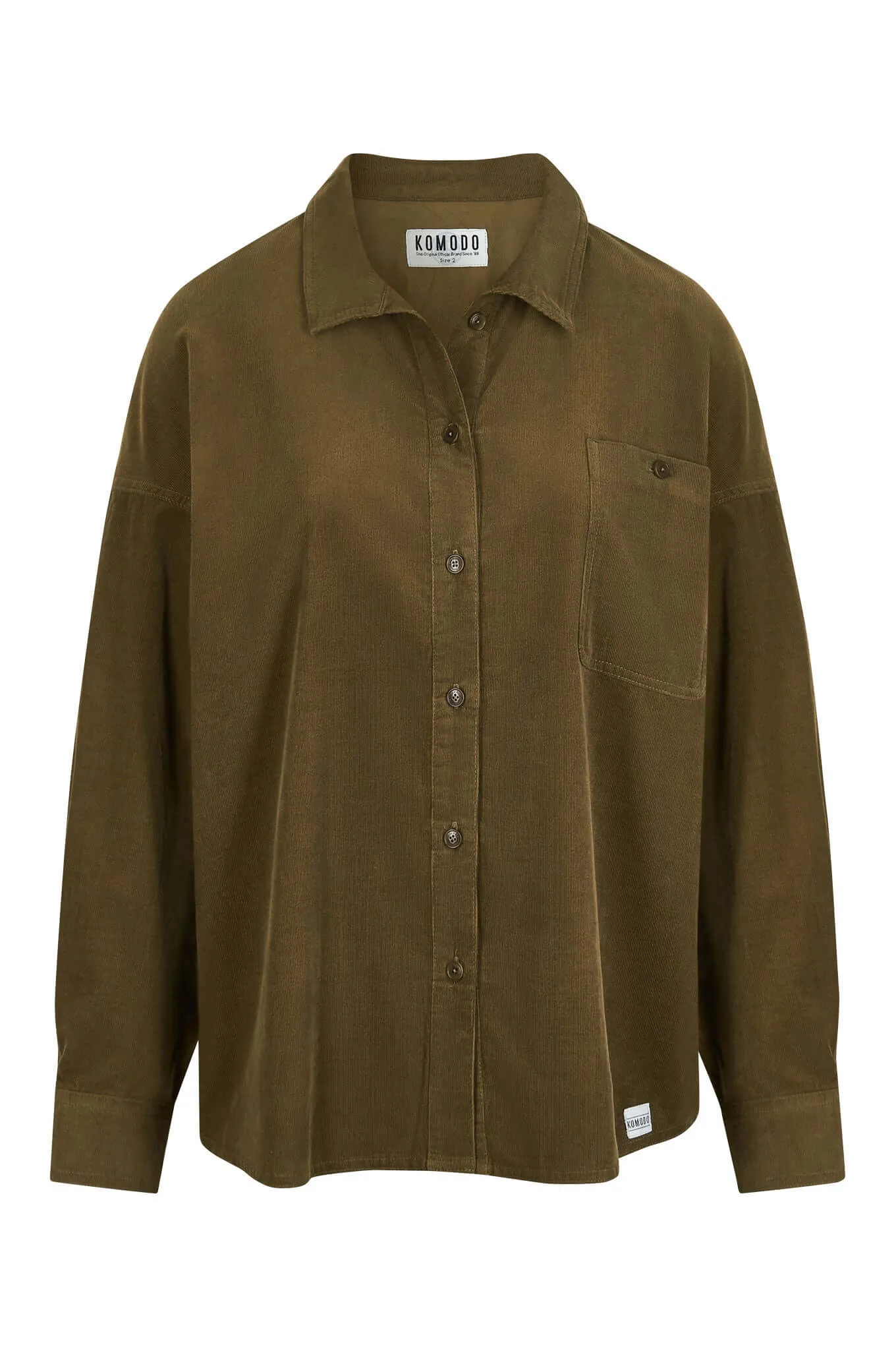 HANAKO - Organic Cotton Cord Shirt Olive