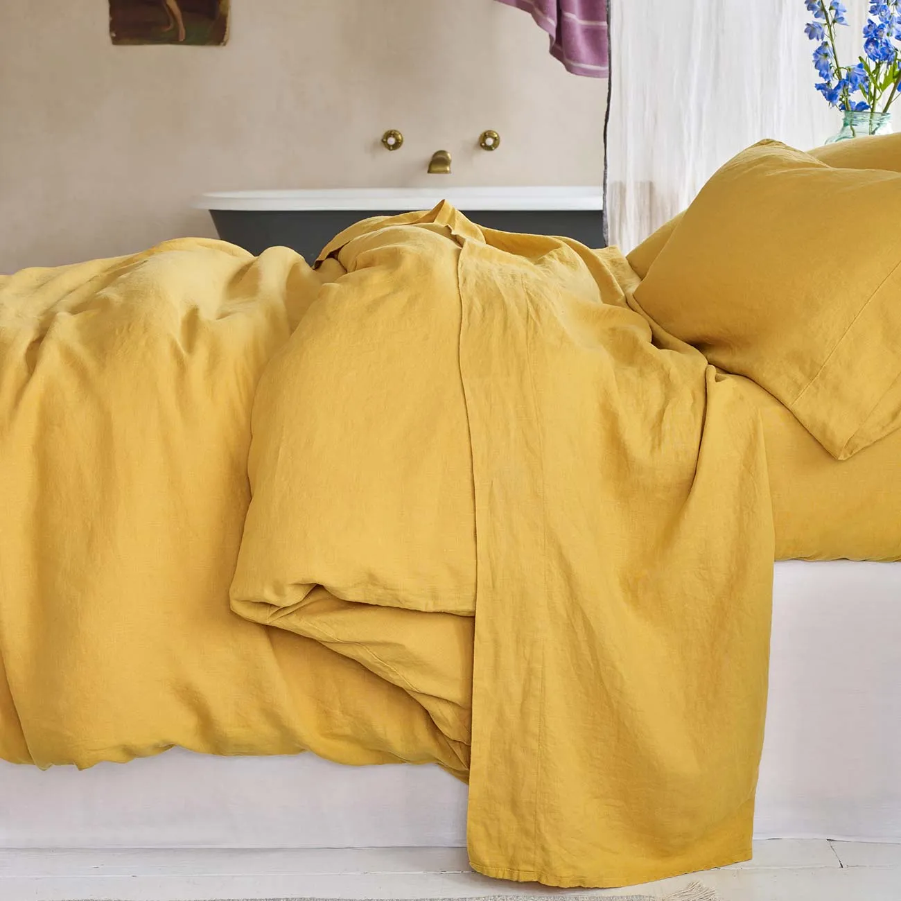 Honey 100% Linen Flat Sheet