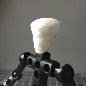 Human head with flaired hair for ModiBot figure kits