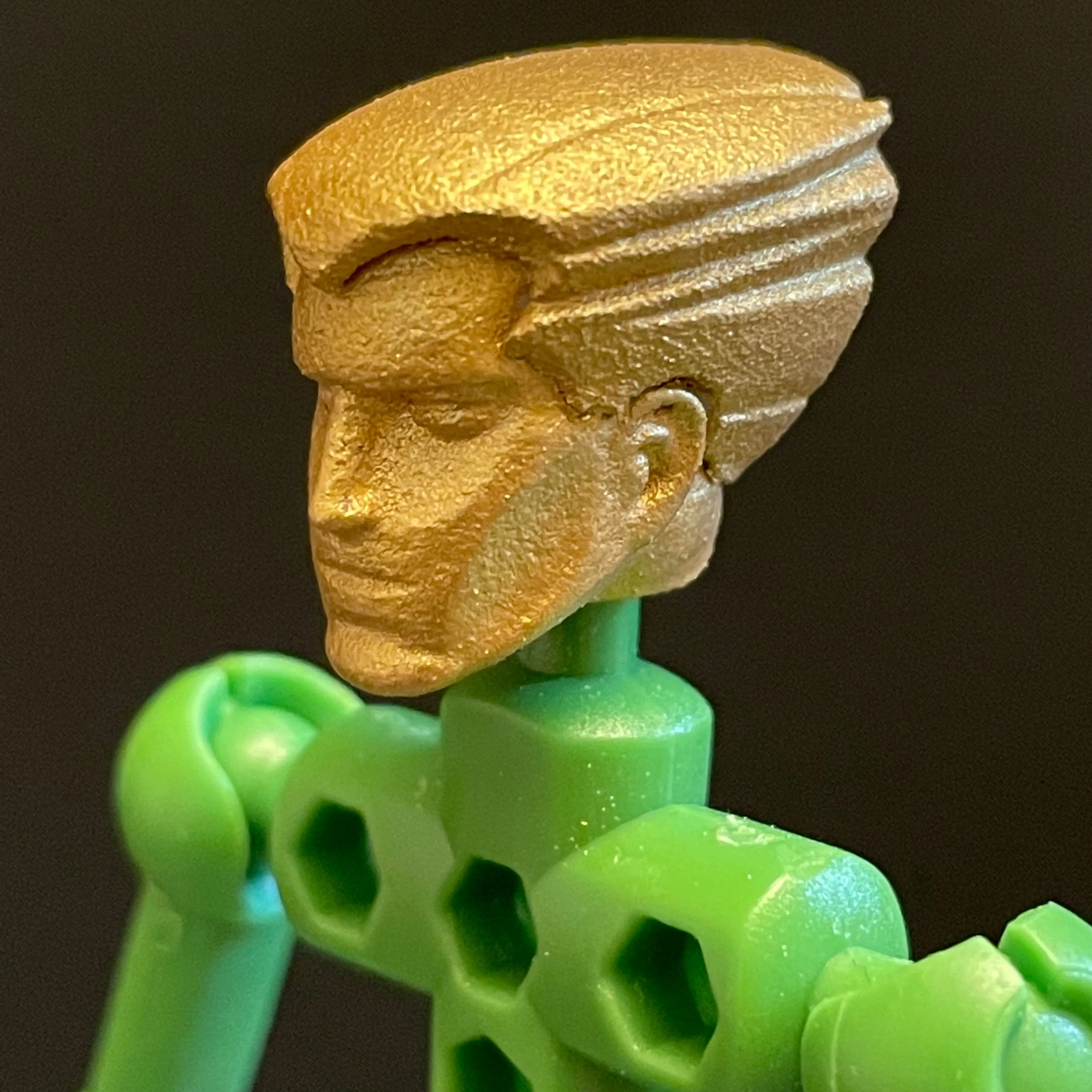 Human head with flaired hair for ModiBot figure kits