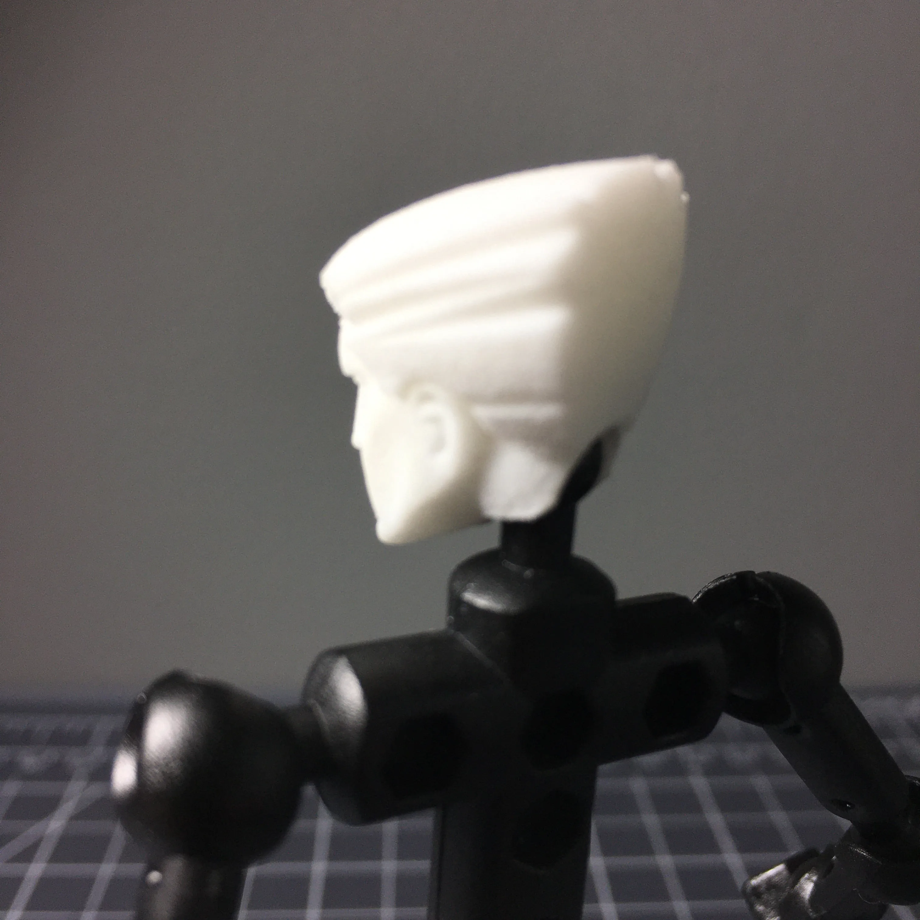 Human head with flaired hair for ModiBot figure kits