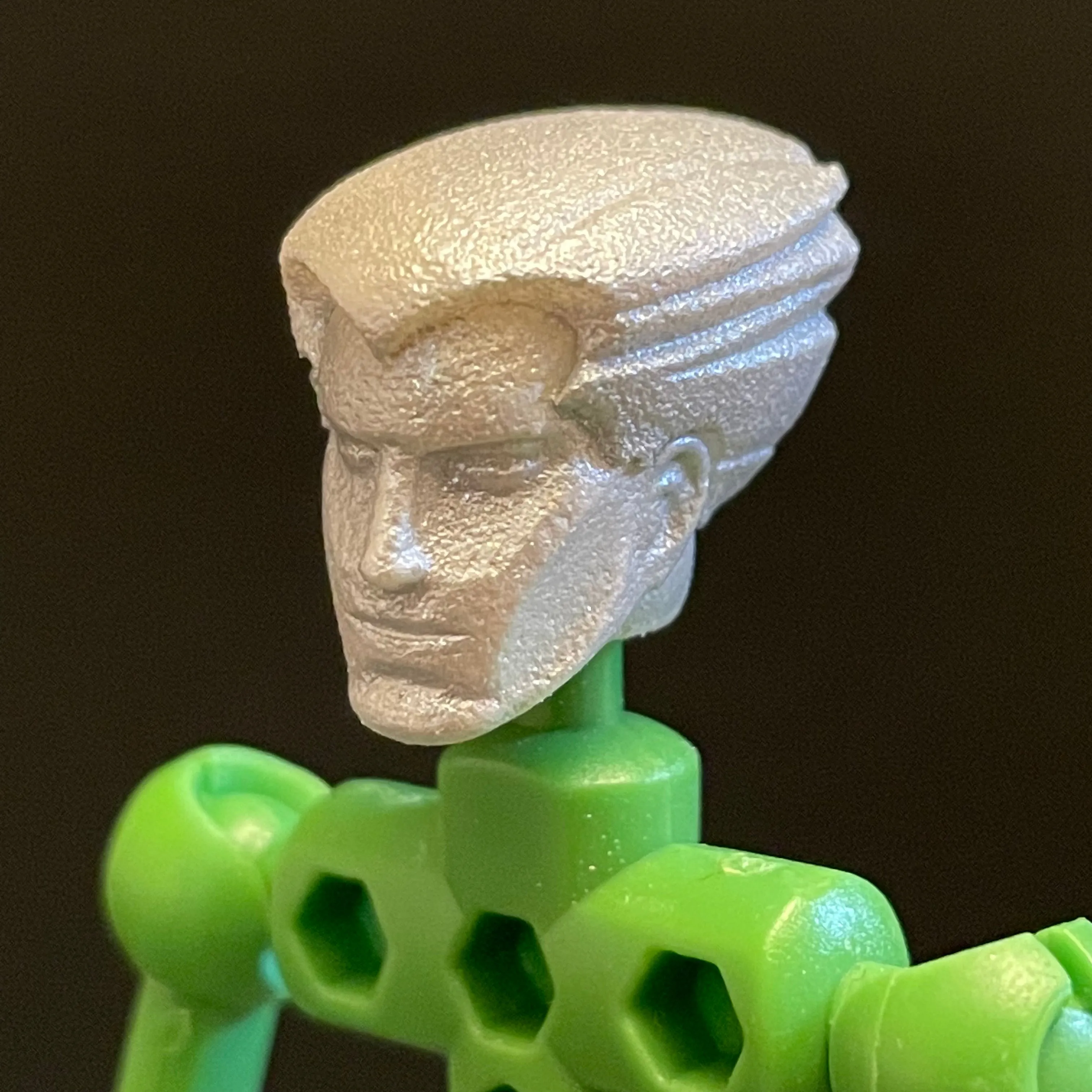 Human head with flaired hair for ModiBot figure kits