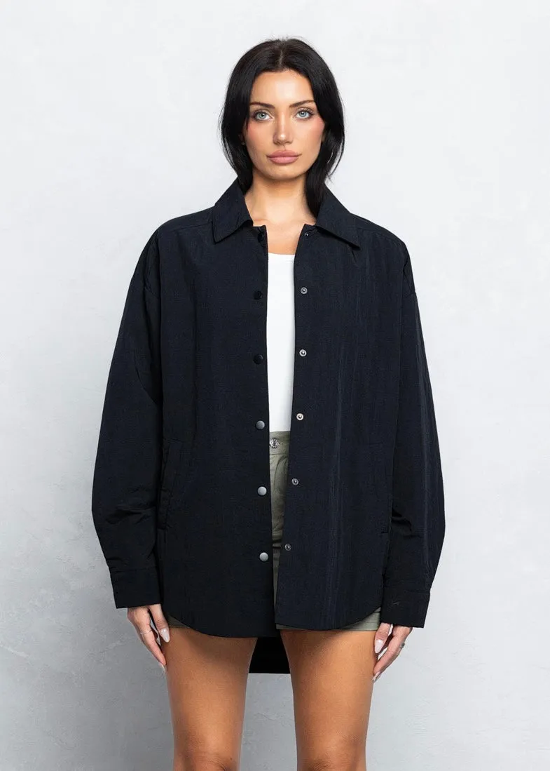 IN THE SHADOWS QUILTED OVERSIZED SHACKET