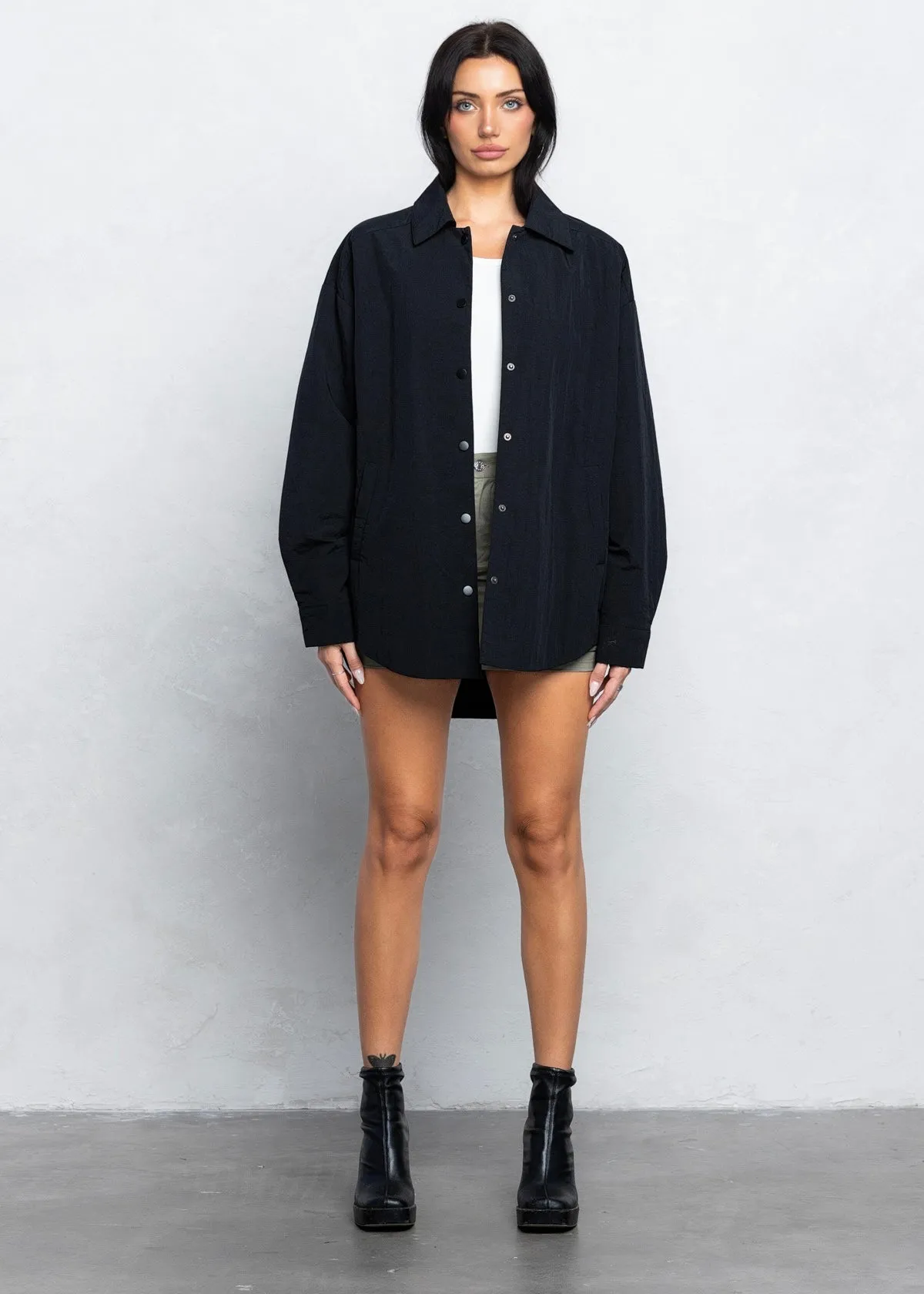 IN THE SHADOWS QUILTED OVERSIZED SHACKET