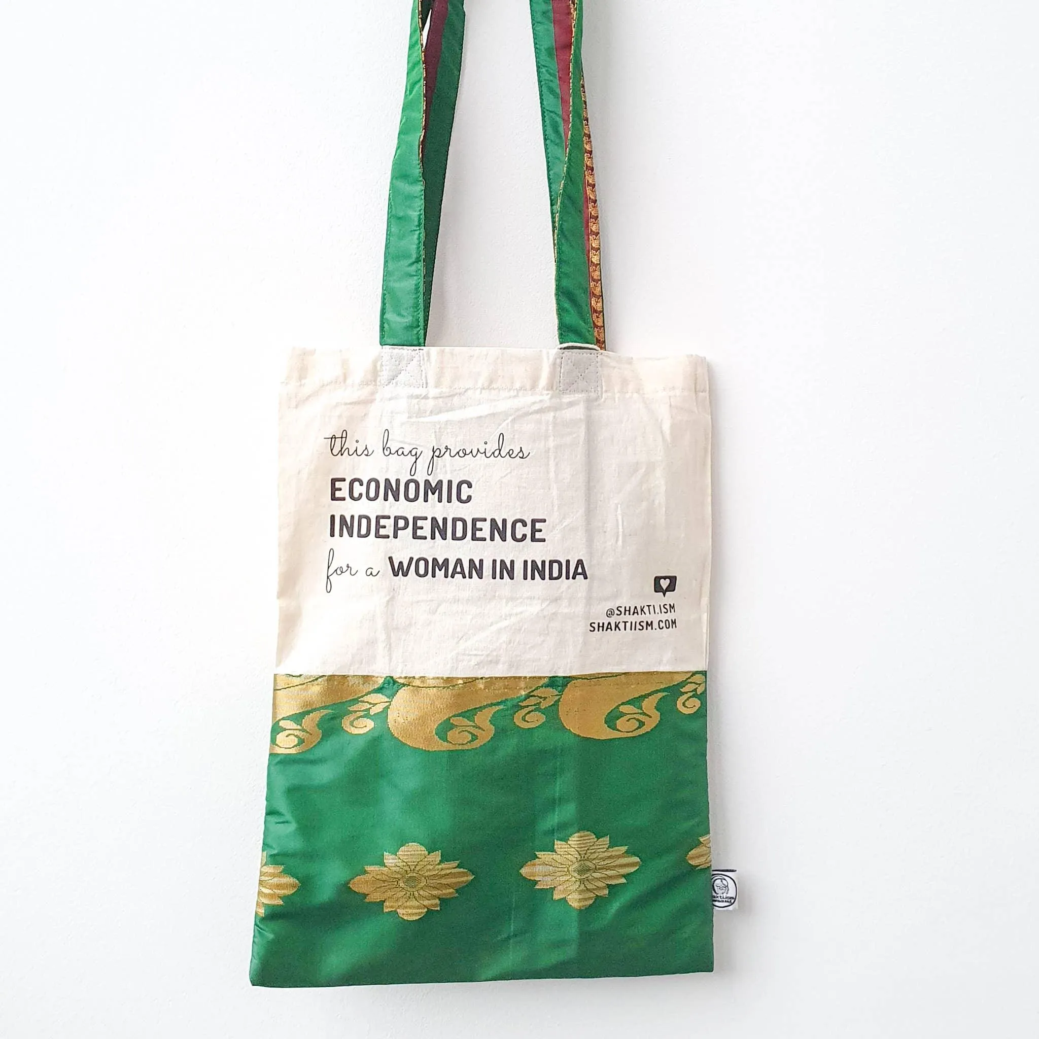 Independence upcycled sari tote