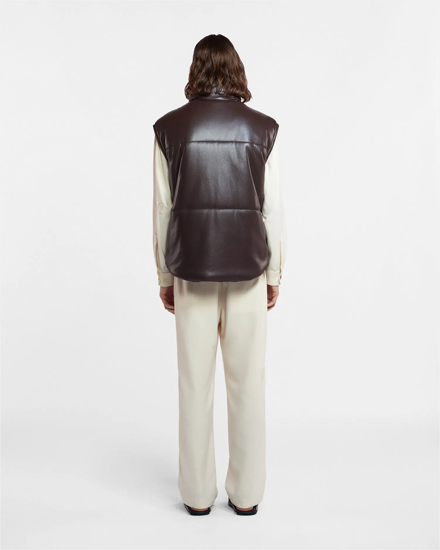 Jovan - Sale Okobor™ Alt-Leather Gilet - Coffee Ground