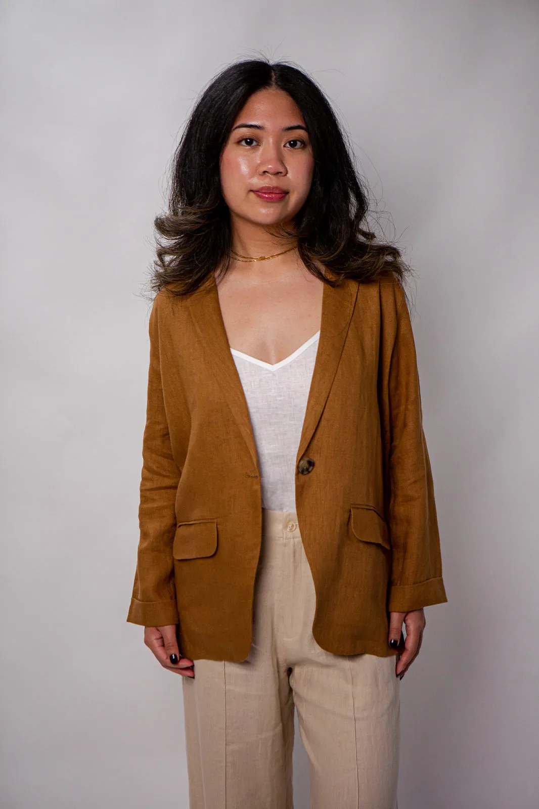 Karen 100% Linen Fitted Blazer