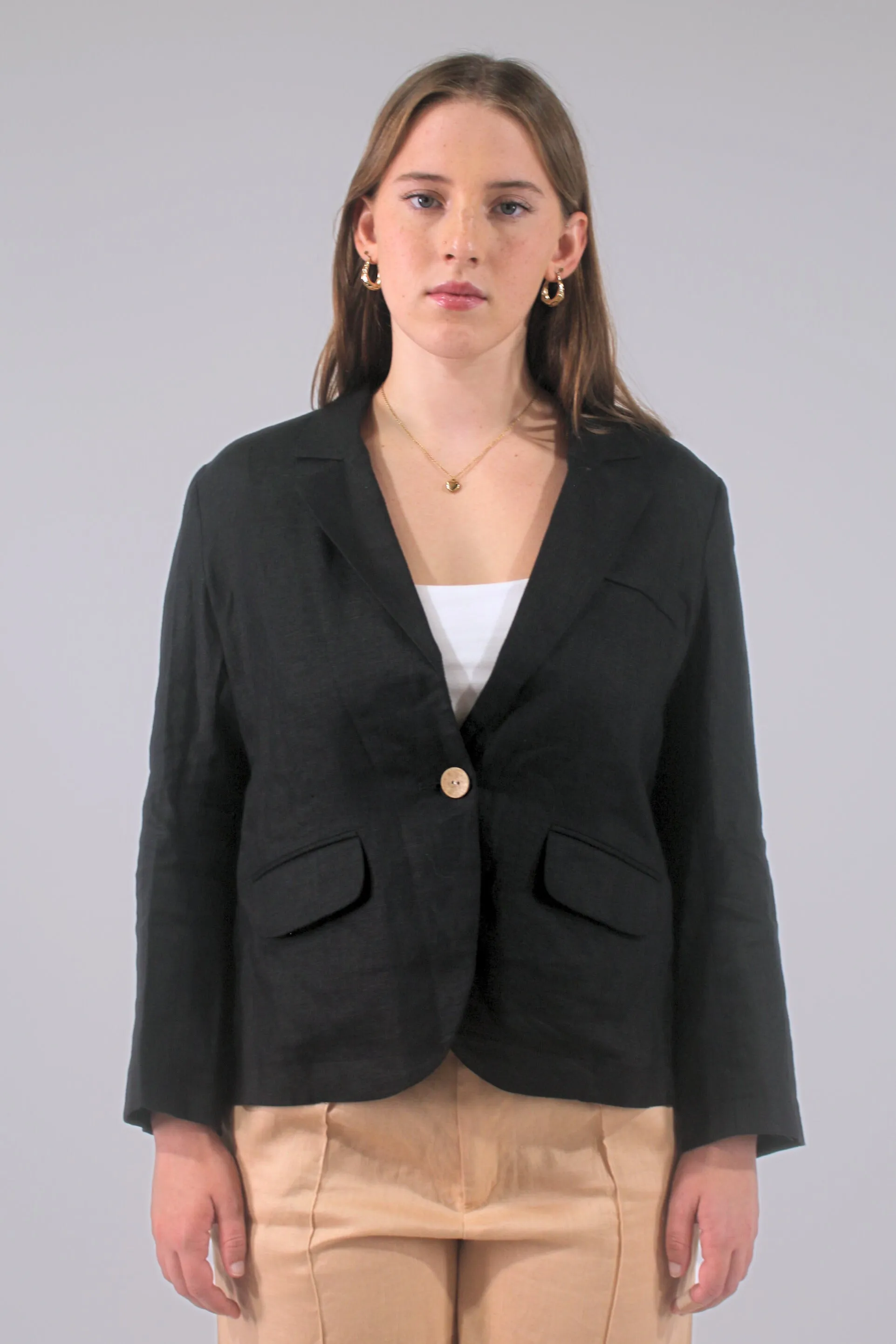 Karen 100% Linen Fitted Blazer