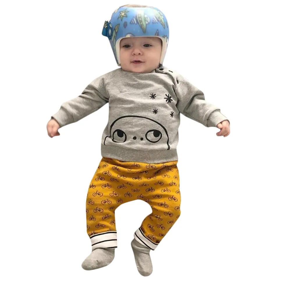 Kids Winter Clothes 2PCs Baby Boy Cartoon T shirt Tops Striped Pants Clothes Outfits Set