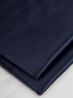 Korean Brushed Back Satin Kasha Lining Deadstock - Navy - Swatch