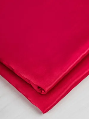 Korean Brushed Back Satin Kasha Lining Deadstock - Red - Swatch