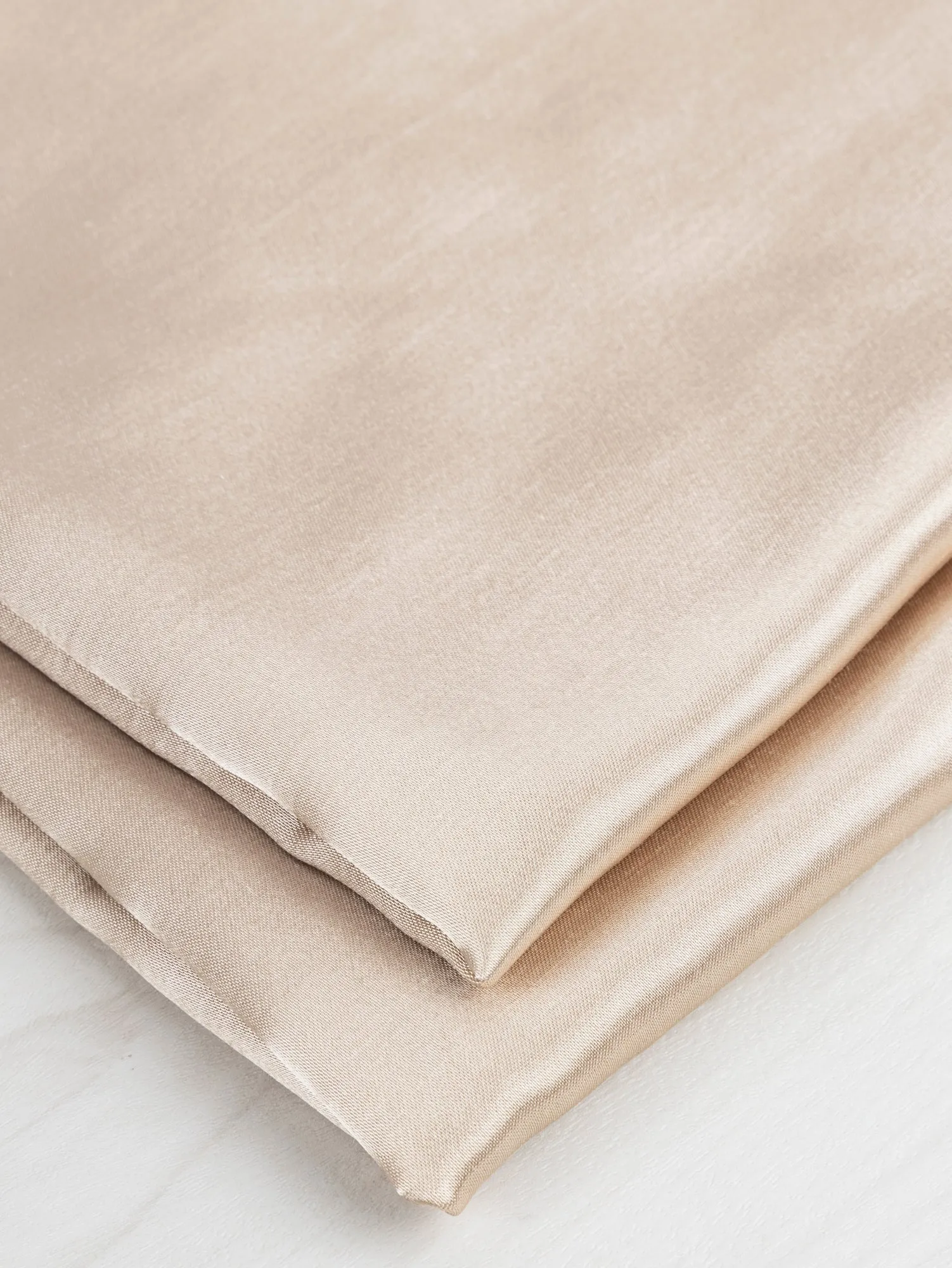 Korean Brushed Back Satin Kasha Lining Deadstock - Sand - Swatch