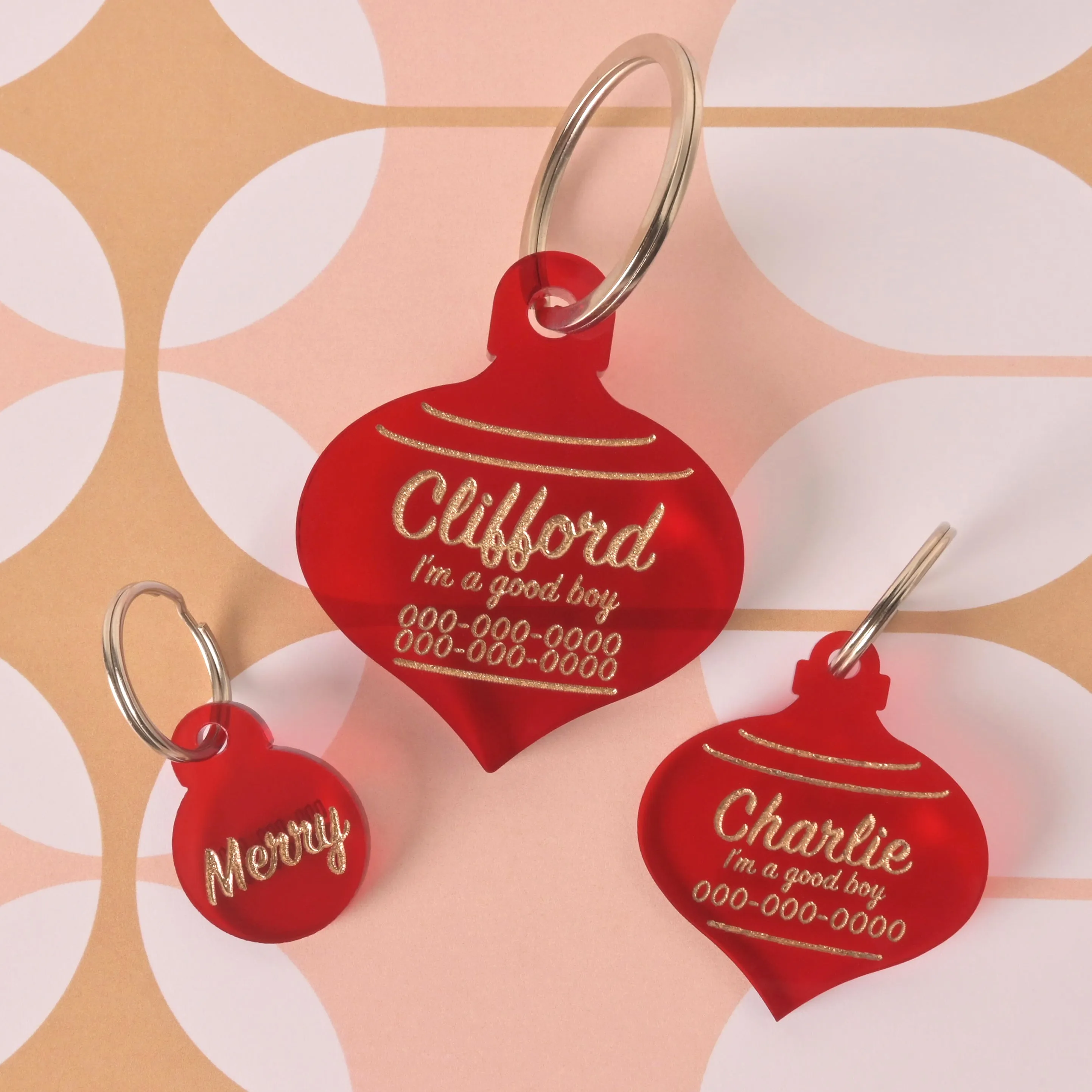 Large Christmas Ornament Personalized Pet Tag