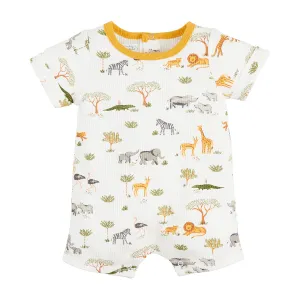 Mudpie Safari Print Baby Shortall