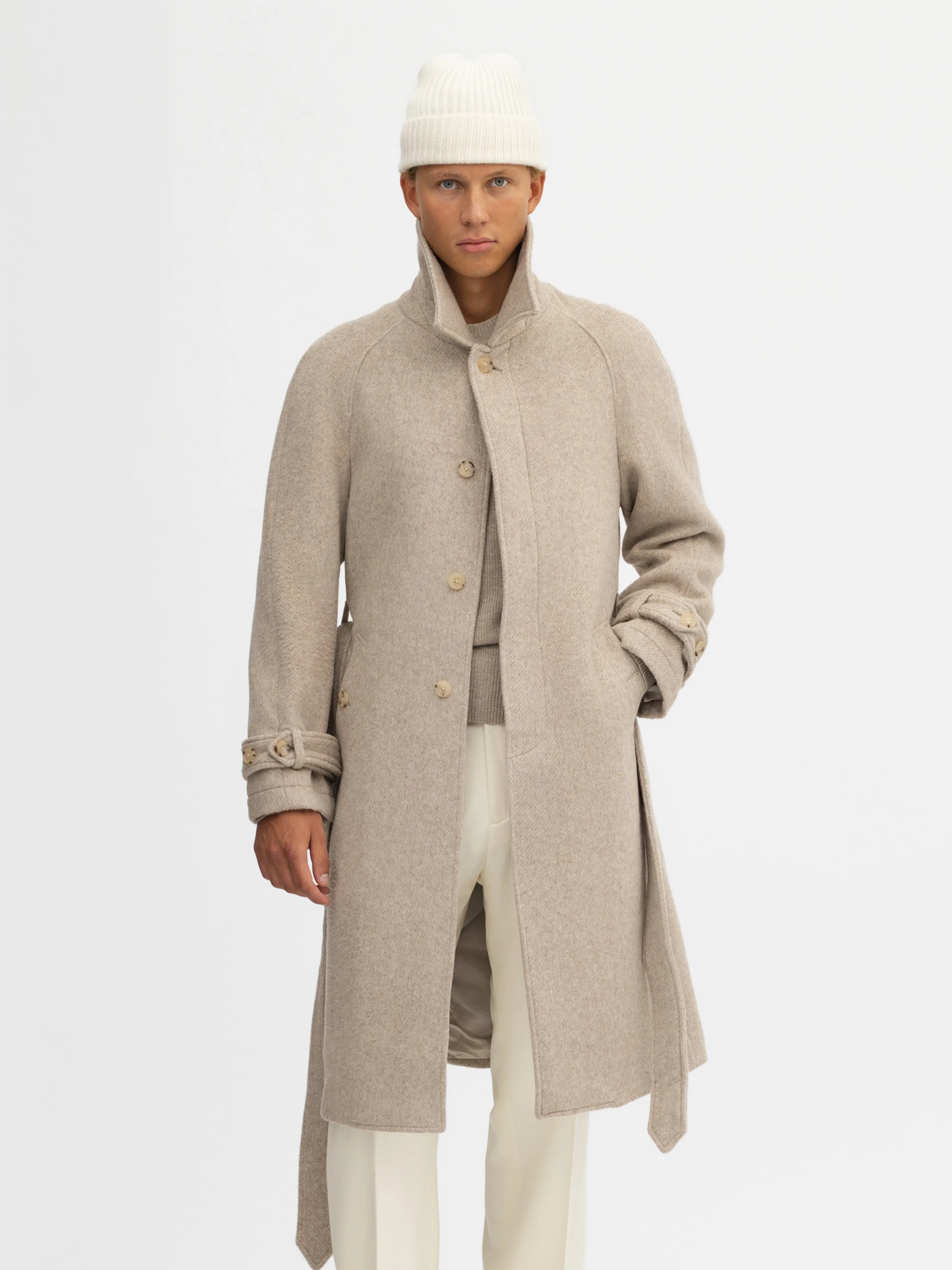 Oatmeal Cashmere Raglan Coat