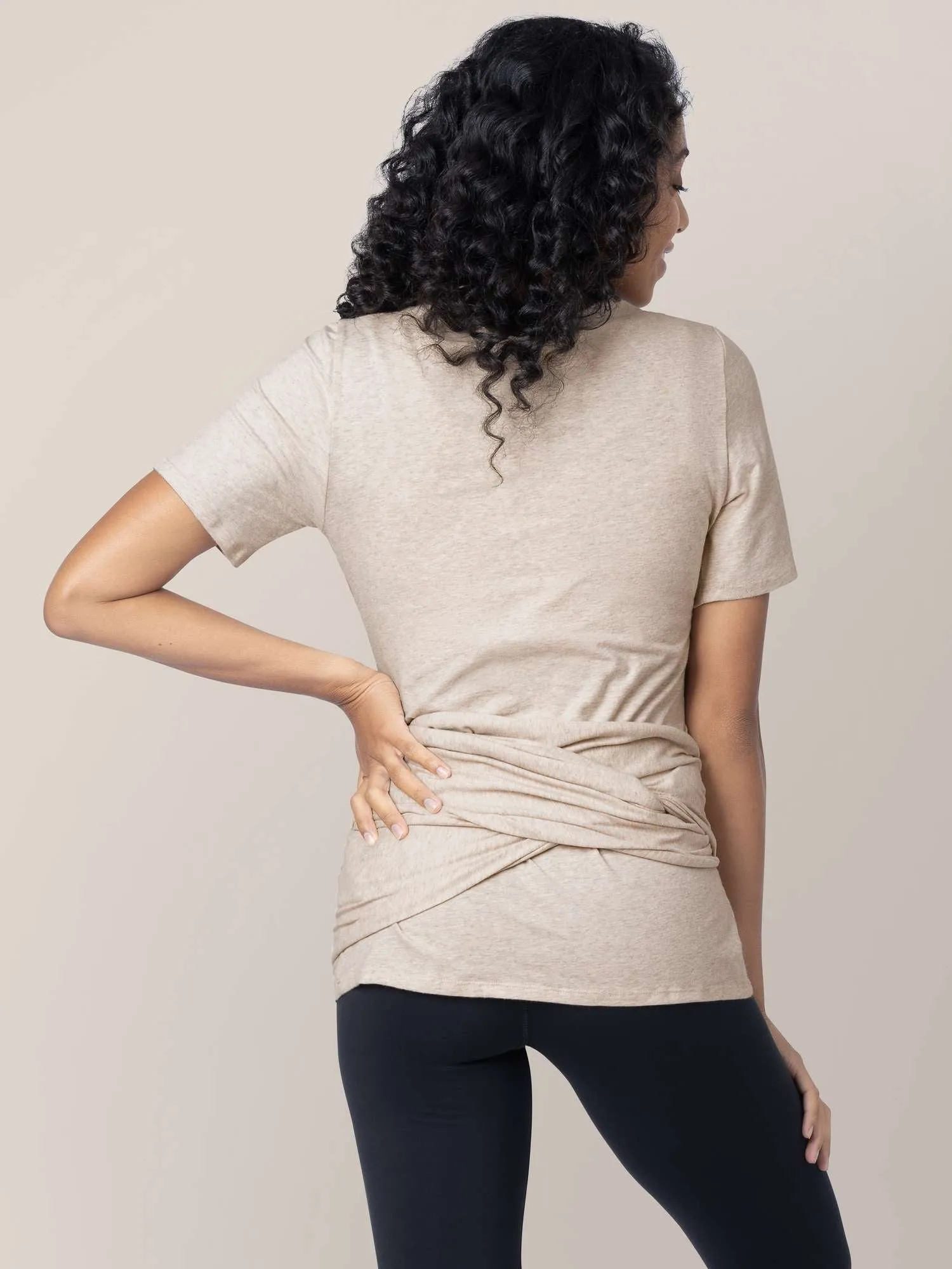 Organic Cotton Skin to Skin Wrap Top | Oatmeal Heather