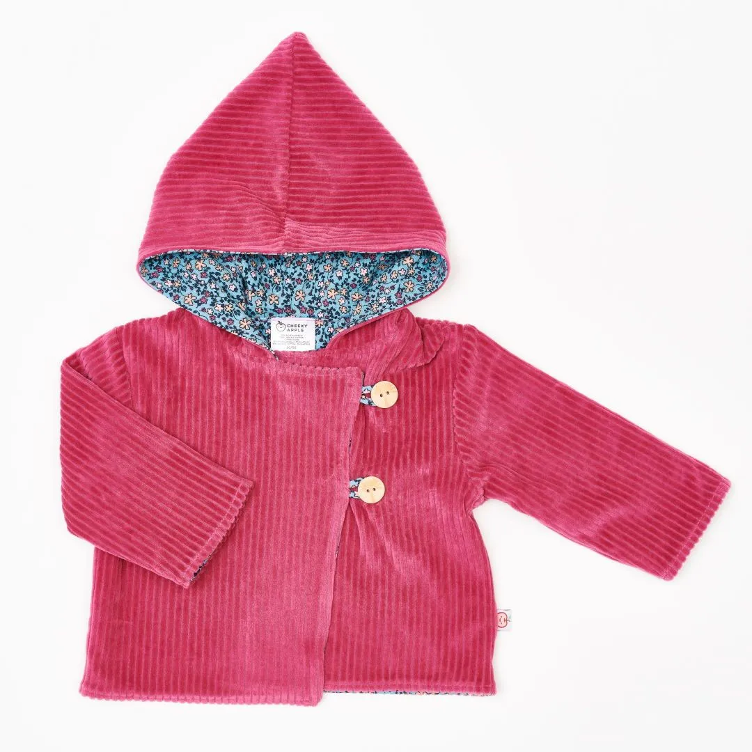 Organic reversible jacket "Cordnicki Elder | Missy Flower" - 98% organic cotton, 2% elastane